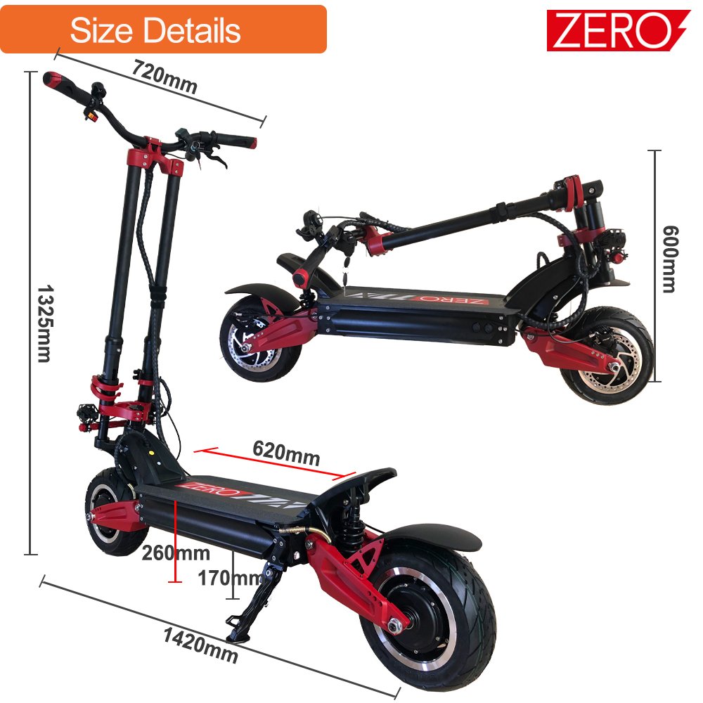 Original ZERO 11X Electric Scooter X11-DDM 72V 26Ah 6400W Dual Motor SUV Monster E-scooter Top 110km/h 72V 26Ah ZERO 11X