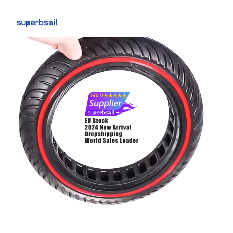 Superbsail EU Stock Solid Tires For Xiaomi M365 Electric Scooter 8.5 Inch Rubber Tire Tubeless Honeycomb Colorful Ring Tyre