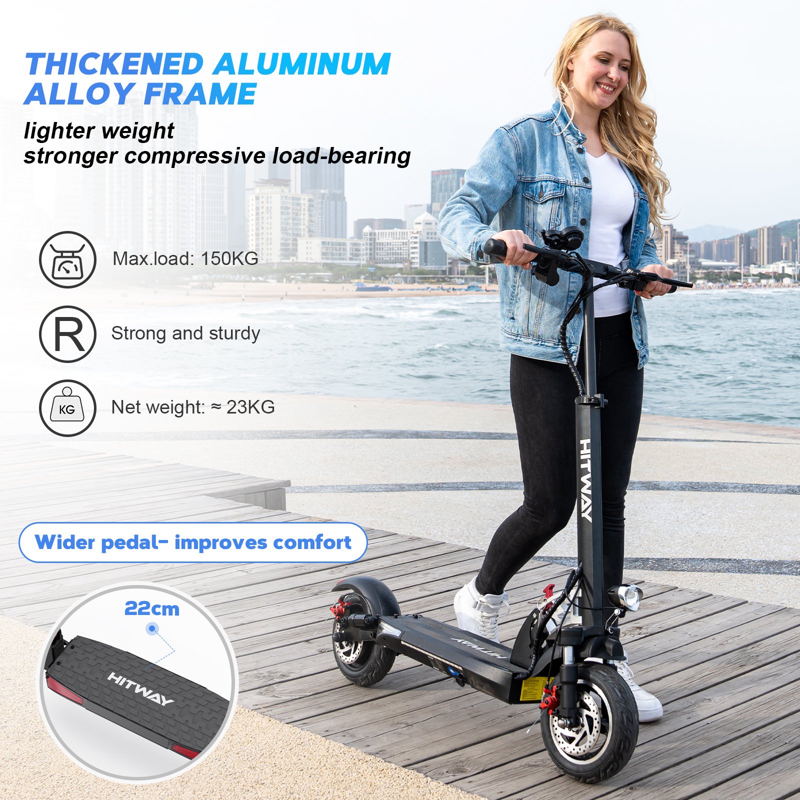 HITWAY Off Road Fat Tire Fast Speed 800w Electric Scooter 45 km/h Electric Mobility Scooter For Adults