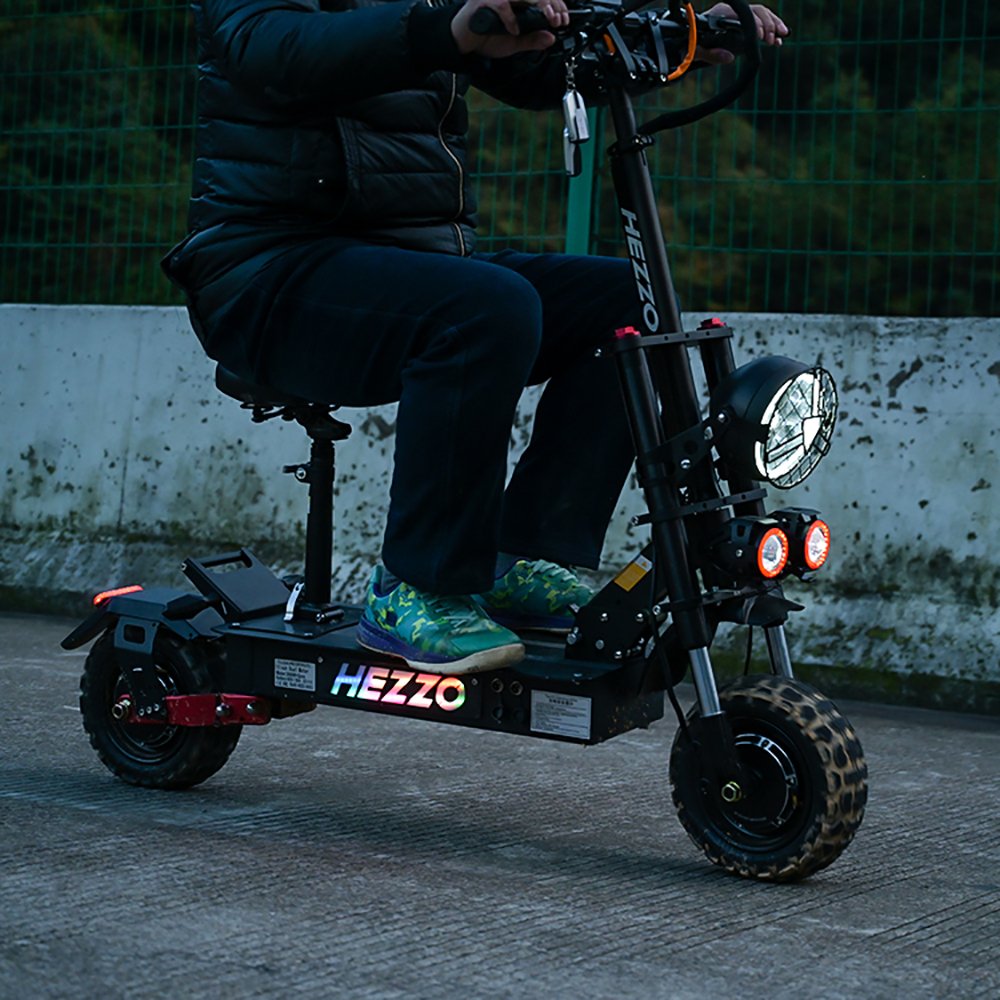 HEZZO Escooter 60V 6000W Dual Motors EU US Warehouse 11inch Off-Road Scooter 45Ah 100Km Foldable Electric Scooter