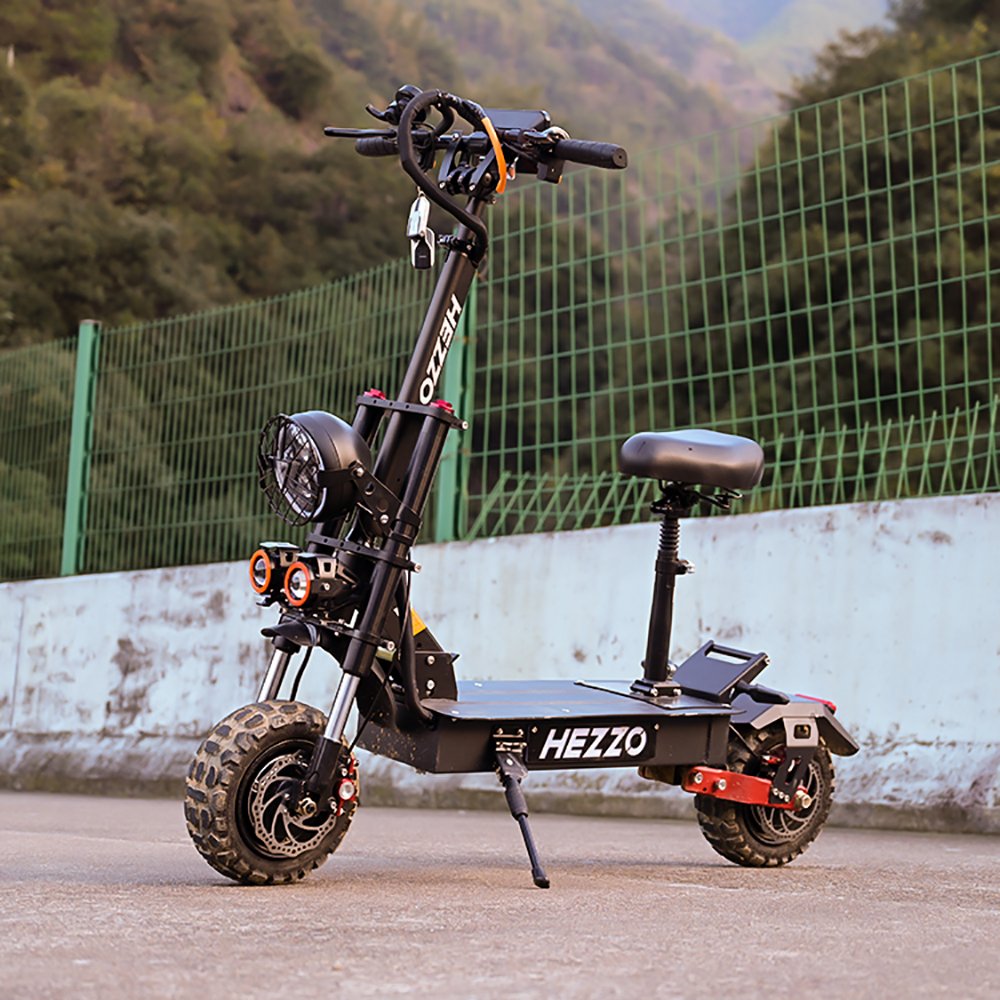 HEZZO Escooter 60V 6000W Dual Motors EU US Warehouse 11inch Off-Road Scooter 45Ah 100Km Foldable Electric Scooter