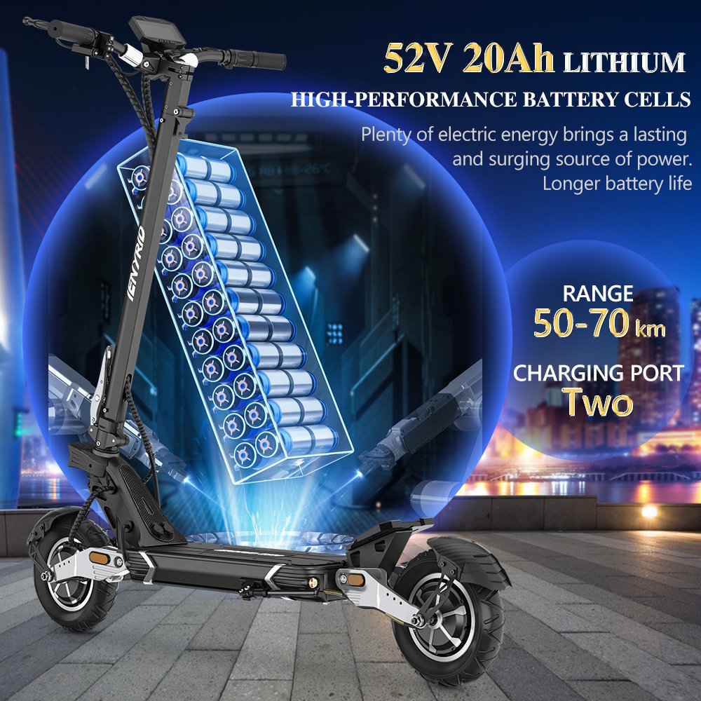 iENYRID ES30 High Quality 52V/20AH 1200W*2 Battery Electric Scooter 50-70KM Long Range 60km/h Max Speed Smart Digital Fat Tire