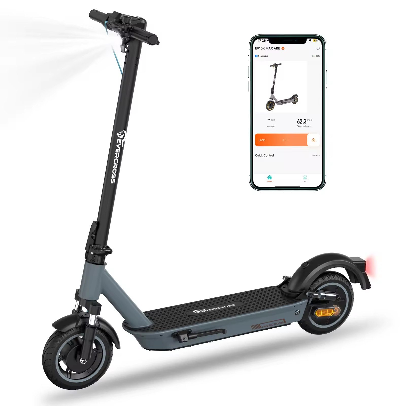 EU Warehouse EVERCROSS EV10K MAX ABE Electric Scooter for Adult 55KM Range 400W 20km/h Folding E scooter