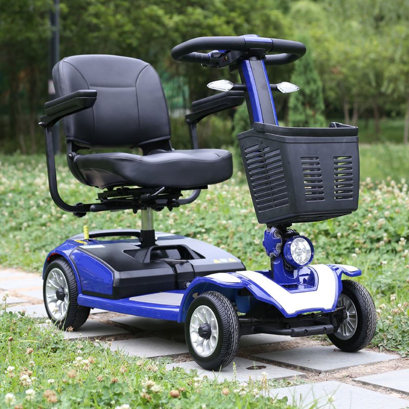 Four wheel electric scooter with the detachable battery led light leather cushion and electromagnetic brake manual mode- BZ-XSL