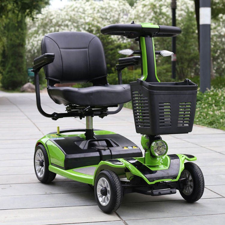 Four wheel electric scooter with the detachable battery led light leather cushion and electromagnetic brake manual mode- BZ-XSL