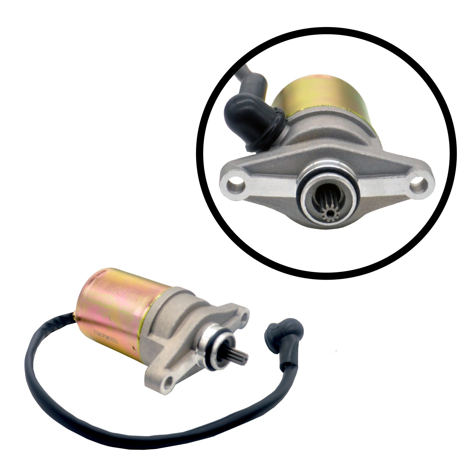 CQSPMOTO GY6 Starter Motor with Starter Relay 10 Teeth for GY6 49cc 50cc 60cc 80cc Scooter Moped ATV Taotao Roketa Sunl Baja