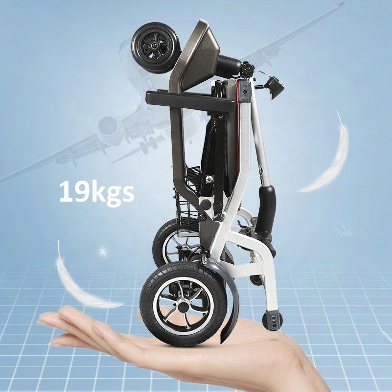 KSM-907 Modern Fashion Electric Folding Scooter, Lightweight Mobility Scooters Wheelchair 4 Wheel Only 19kgs Used Immediately