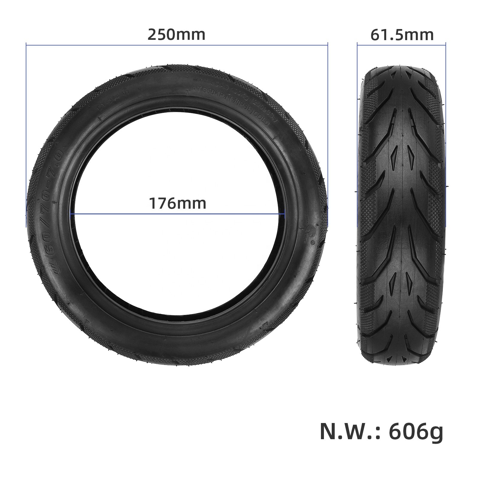 Yuanxing 60/70-7.0 Tubeless Tire For Xiaomi 4 Pro Electric Scooter Accessories 10 Inch Tire Wheel Tyre Replacement Spare Parts