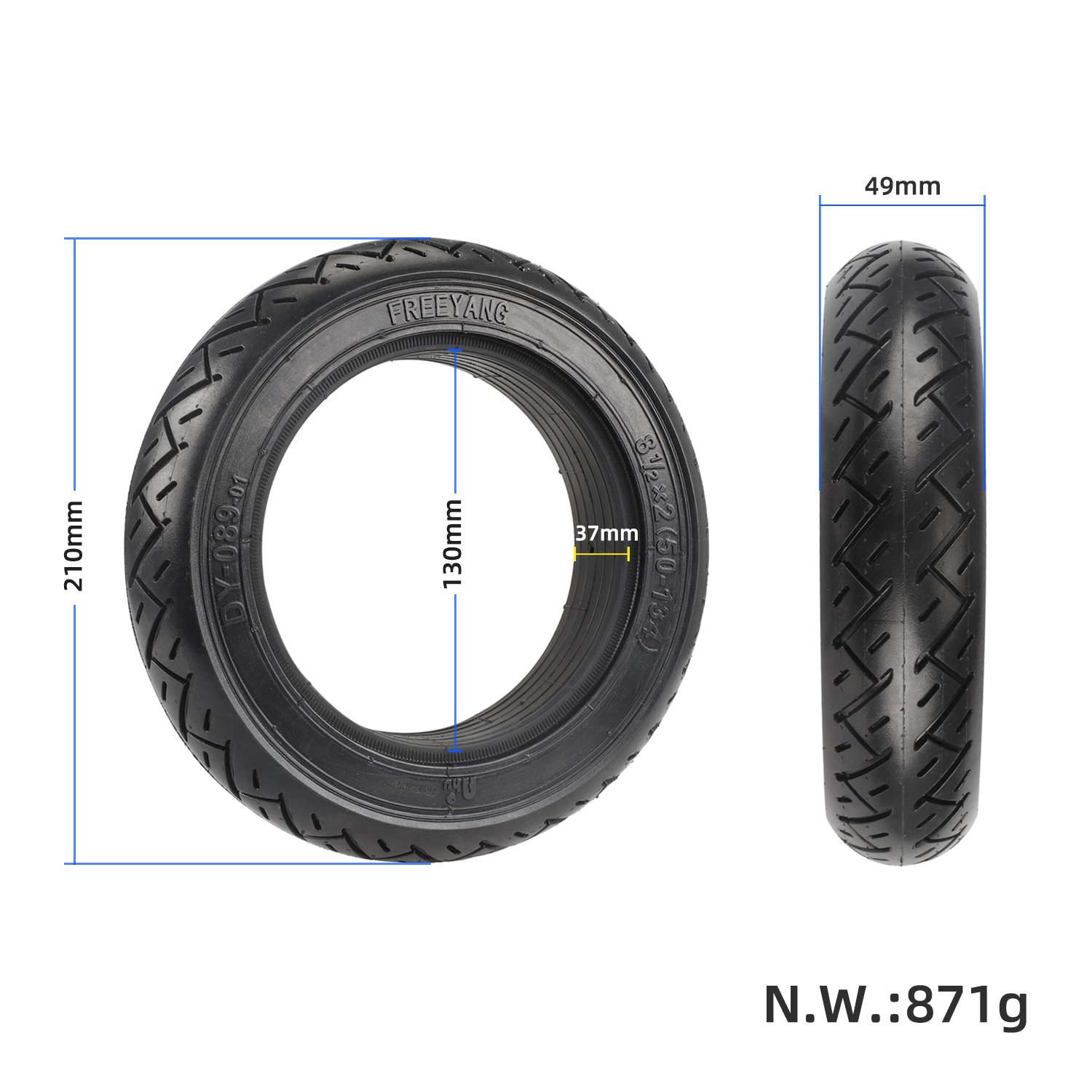 8.5*2 50-134 Solid Tire Scooter Wholesale Tires Wheels For M365 Pro 1S Pro 2 Scooter 8.5 Inch Tyre Repair Accessories Parts