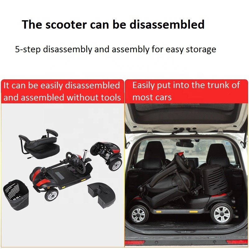 KSM-906 Off Road Mobility Seat Roof Collapsible 4-Wheel Old Person Newest Outdoor Foldable 4 Wheel Electric Scooter For Elderly