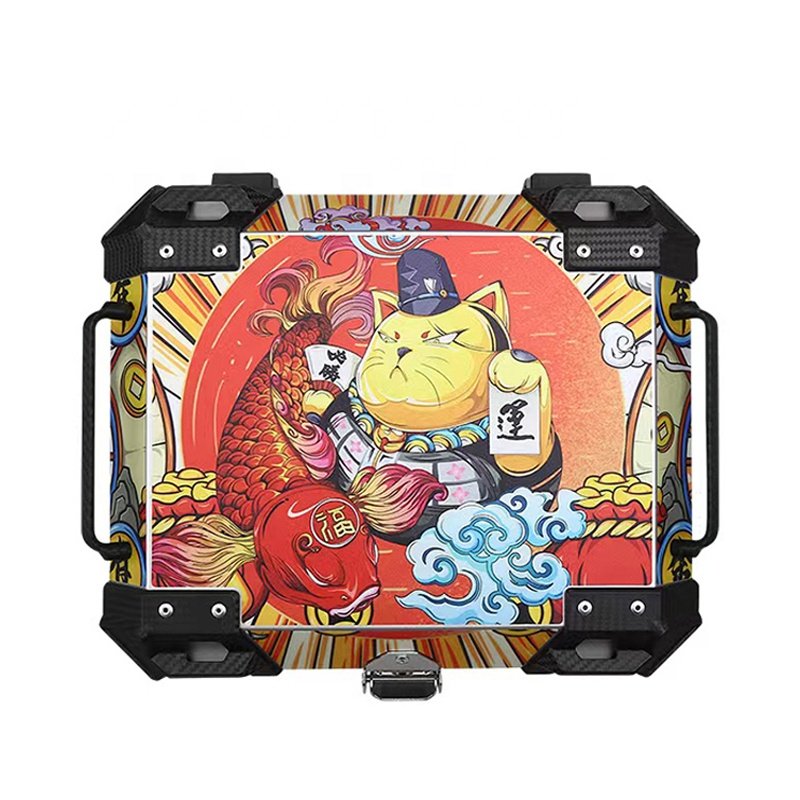 ABS Motorcycle Tail Boxes Scooter top case 57L motorcycle rear trunk with fashionable sticker Scooter Accessories and parts