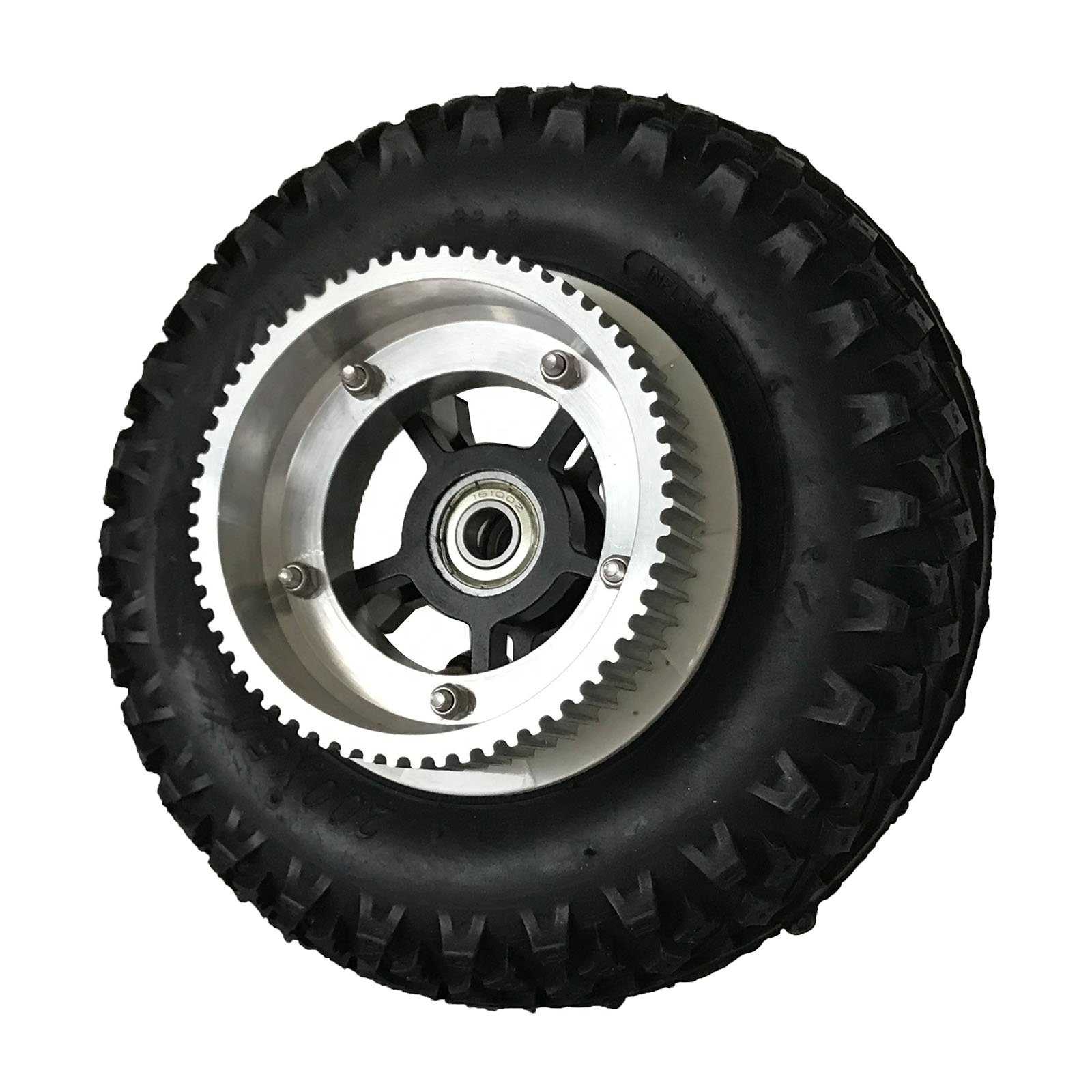 All Terrain All Weather 8 Inch 72T CNC Aluminium Pulley Gear Knobby Tire 200x50 Mountainboard Scooter Wheels Offroad Wheel