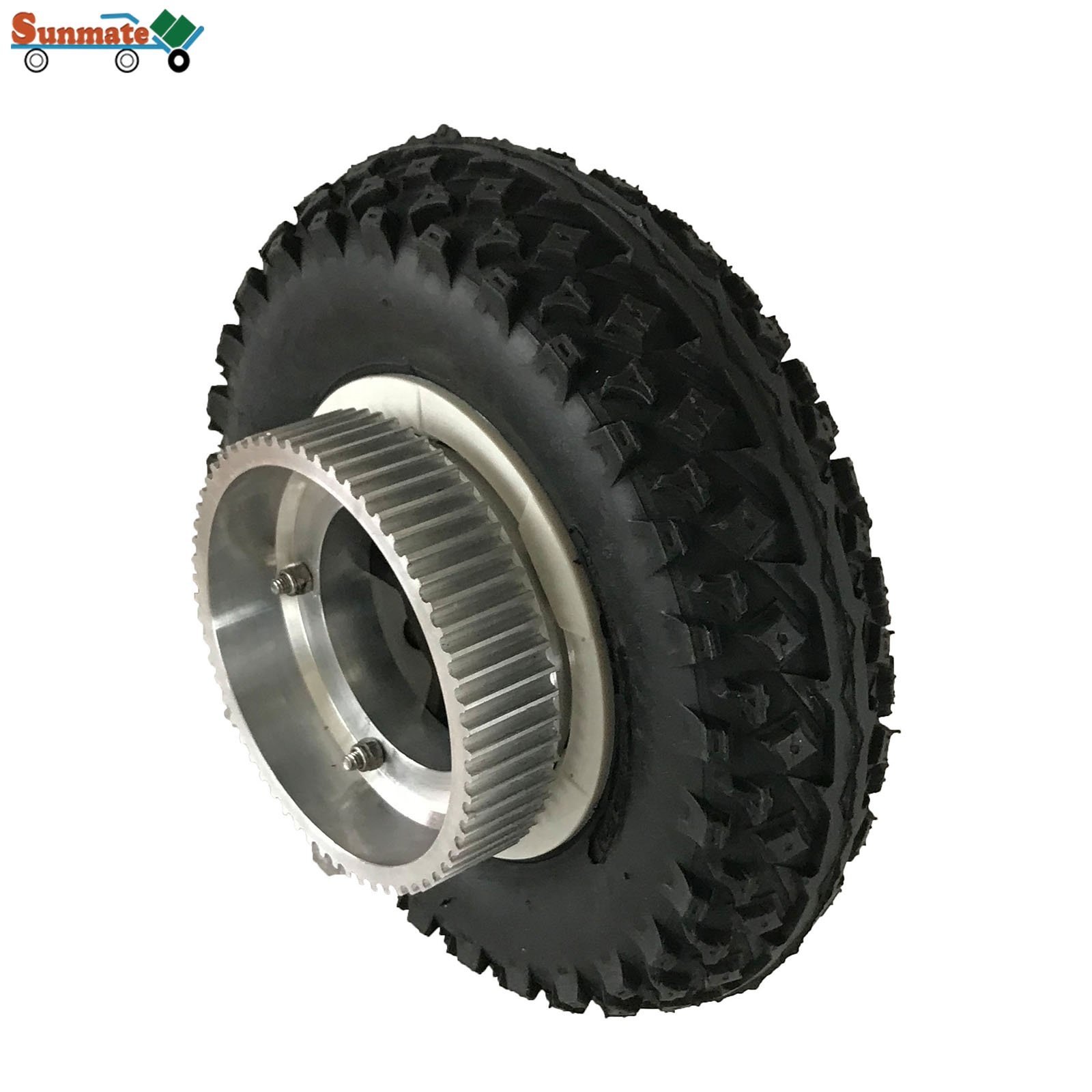All Terrain All Weather 8 Inch 72T CNC Aluminium Pulley Gear Knobby Tire 200x50 Mountainboard Scooter Wheels Offroad Wheel
