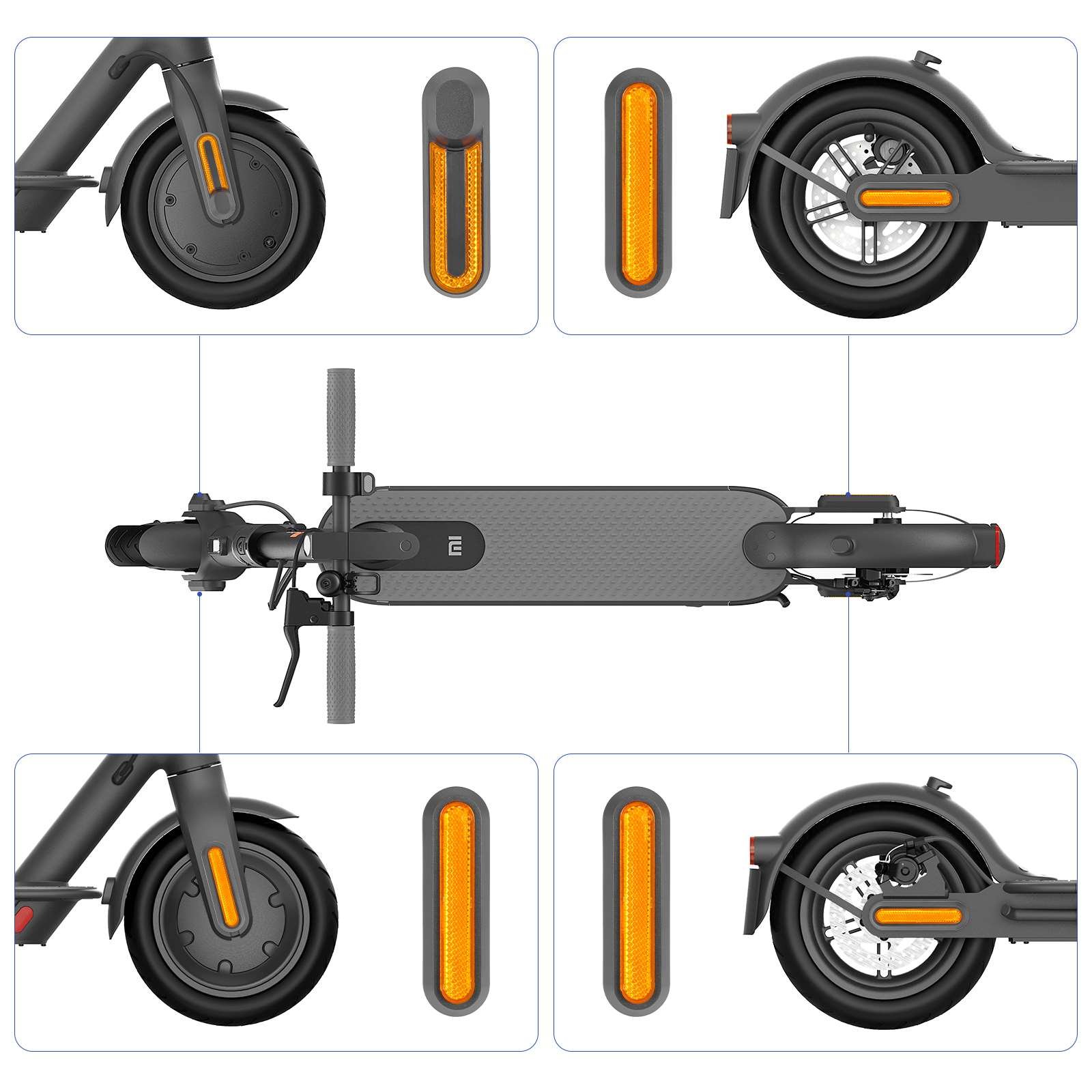 EU Warehouse Electric Scooter Shining Sticker 4 Pieces Decorative Shell Reflective Strip For M365 Pro Pro2 Mi3 Scooter Parts
