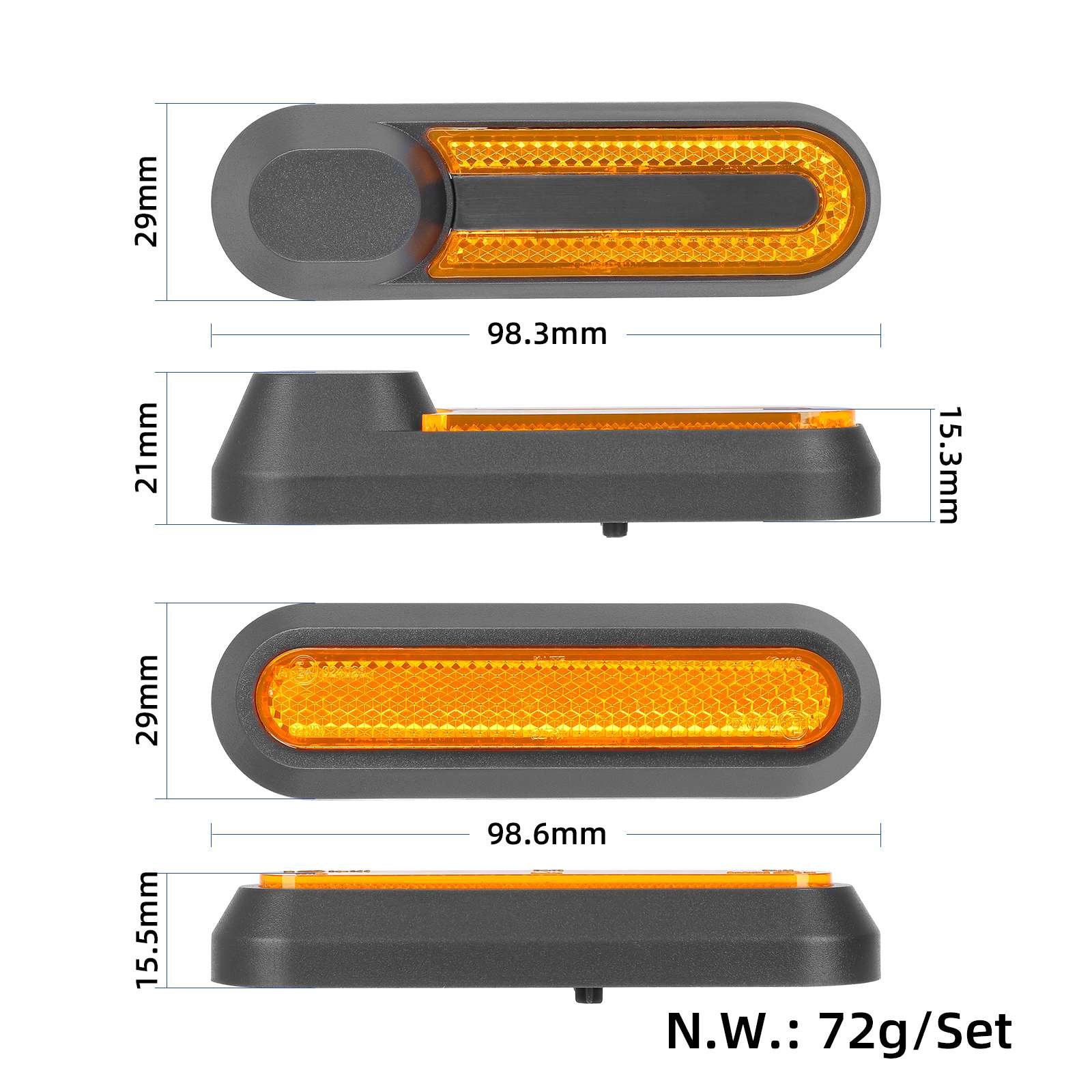 EU Warehouse Electric Scooter Shining Sticker 4 Pieces Decorative Shell Reflective Strip For M365 Pro Pro2 Mi3 Scooter Parts