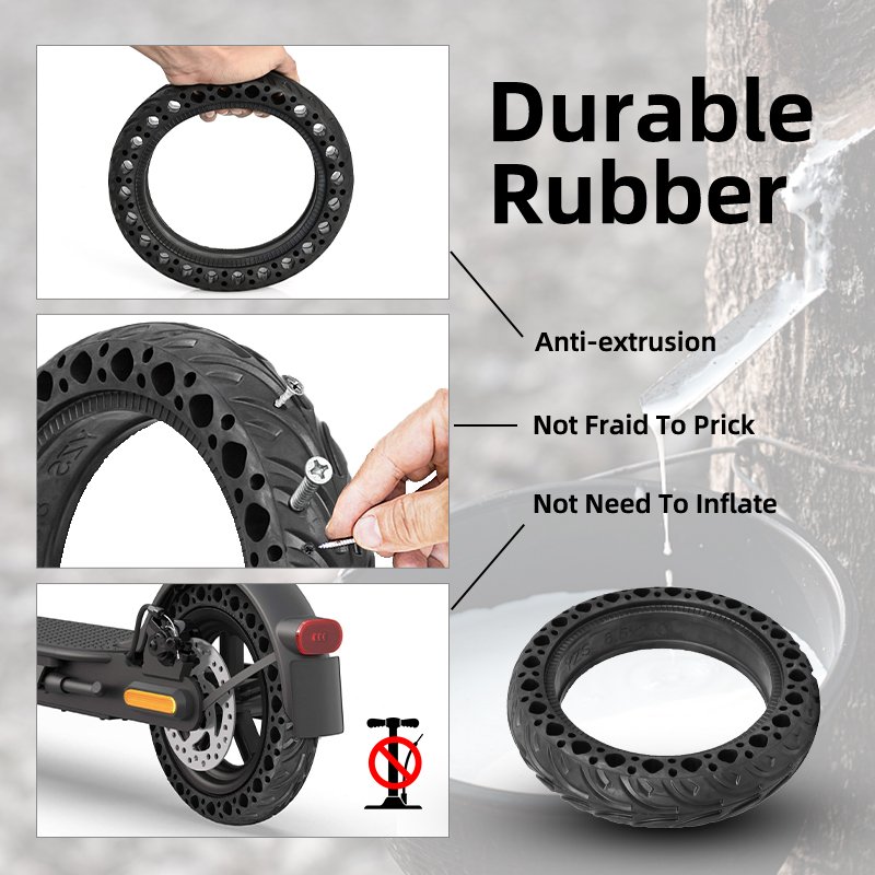 Non-Pneumatic 8 1/2 2 Solid Rubber Tire Replacement Cityneye Electric Scooter M365/Pro/MI3 Wheel Honeycomb Tyre Replacement Parts