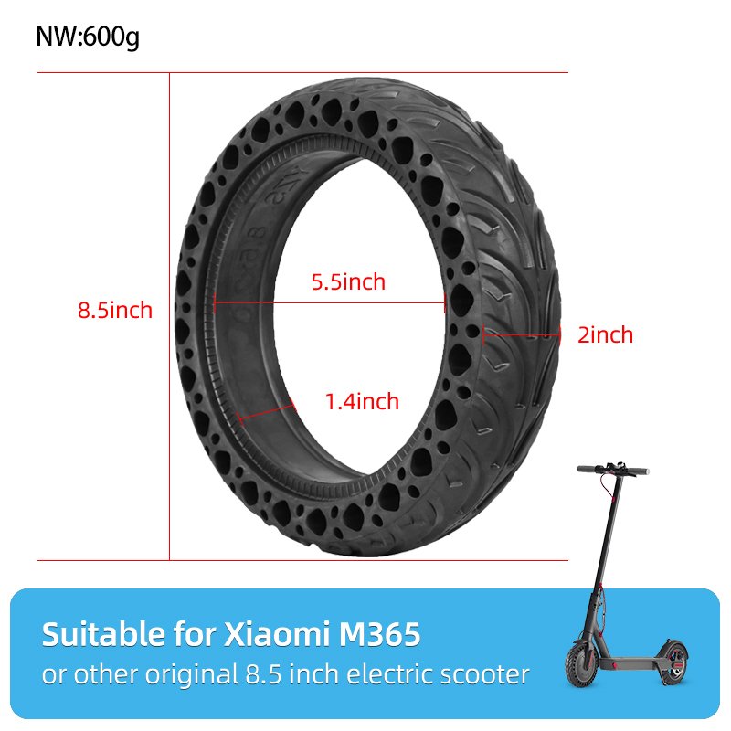 Non-Pneumatic 8 1/2 2 Solid Rubber Tire Replacement Cityneye Electric Scooter M365/Pro/MI3 Wheel Honeycomb Tyre Replacement Parts