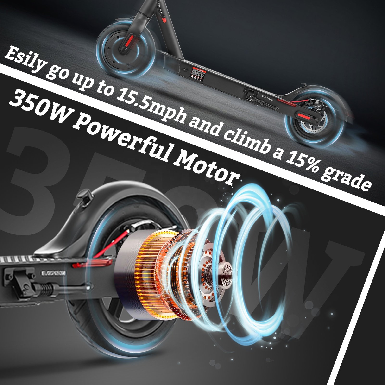 EU UK Warehouse 30km/h electric scooter 350w 7.5ah scooter with APP ultra light waterproof electric kick scooter