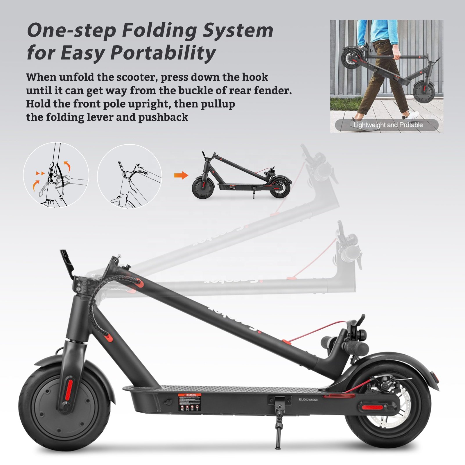 EU UK Warehouse 30km/h electric scooter 350w 7.5ah scooter with APP ultra light waterproof electric kick scooter