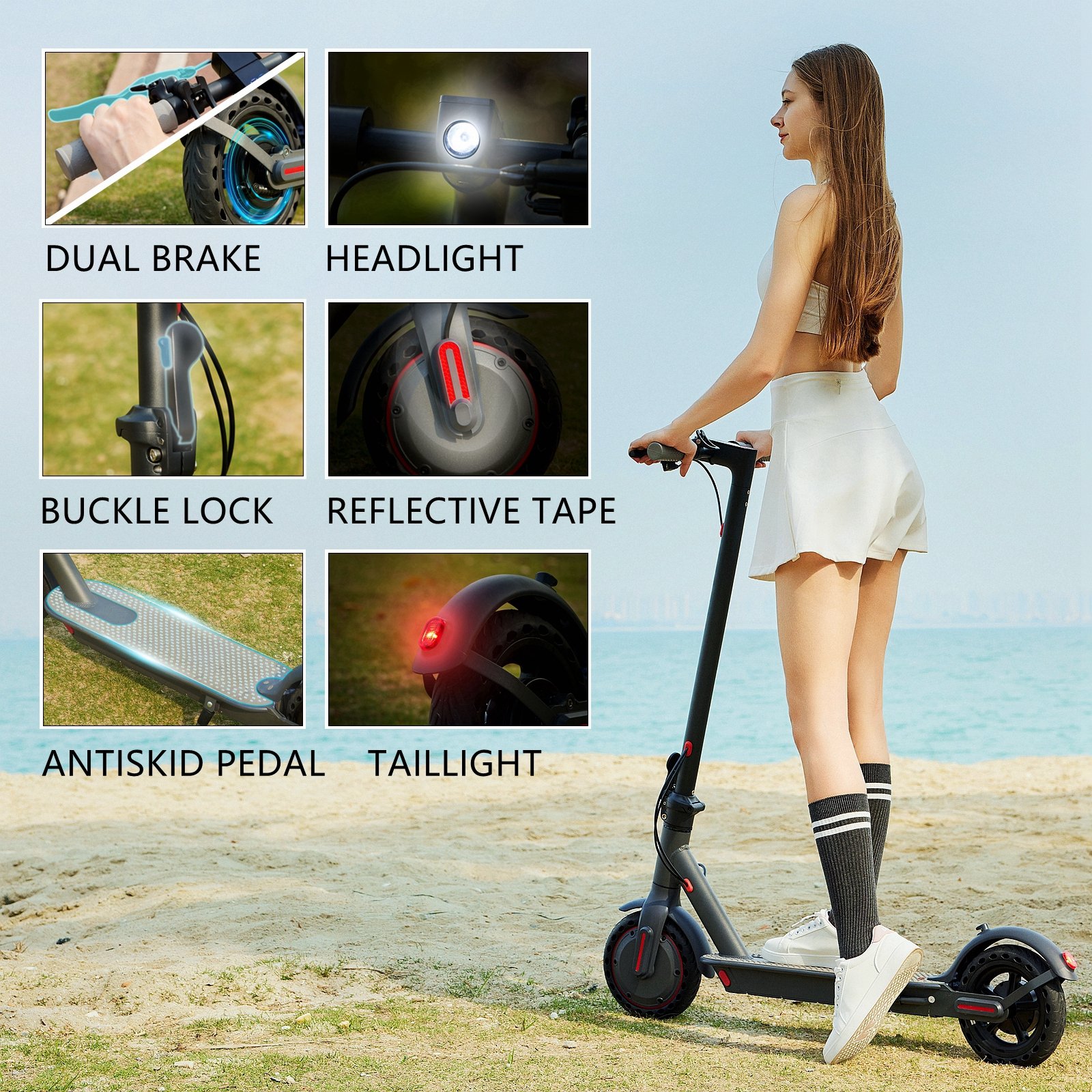 OAKEROO G5.0 EU Overseas Warehouse Shipping 8.5-inch IP65 Adult Foldable Electric Scooter