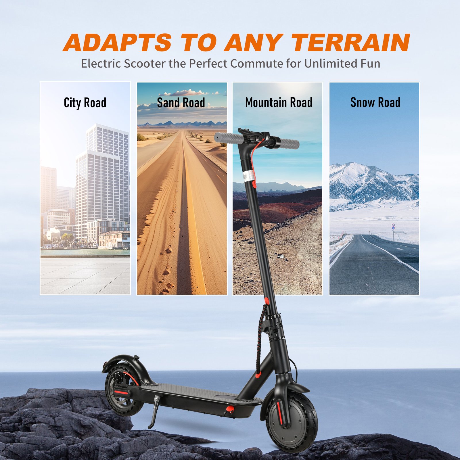 Folding Electric Scooter Long Range E Scooters for Adults Speed 20Km/h