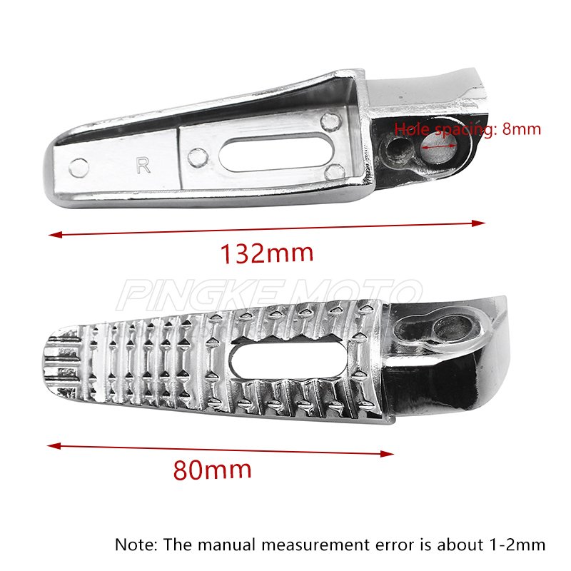 High Quality Silver Foldable Rear Passenger Footrests Motorcycles Scooters Decorative CNC Aluminum Accessories