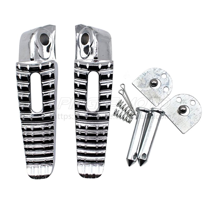 High Quality Silver Foldable Rear Passenger Footrests Motorcycles Scooters Decorative CNC Aluminum Accessories