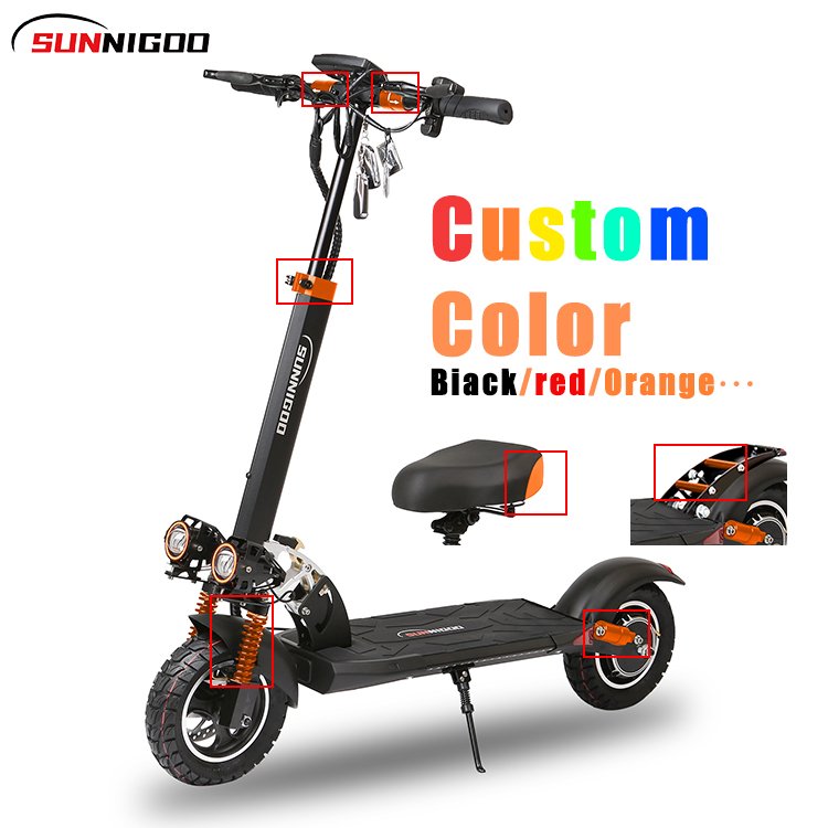 SUNNIGOO Off Road Electric Scooter For Adults Powerful 800W 48V E-scooters With Seat Hot Sale Factory Customization Model