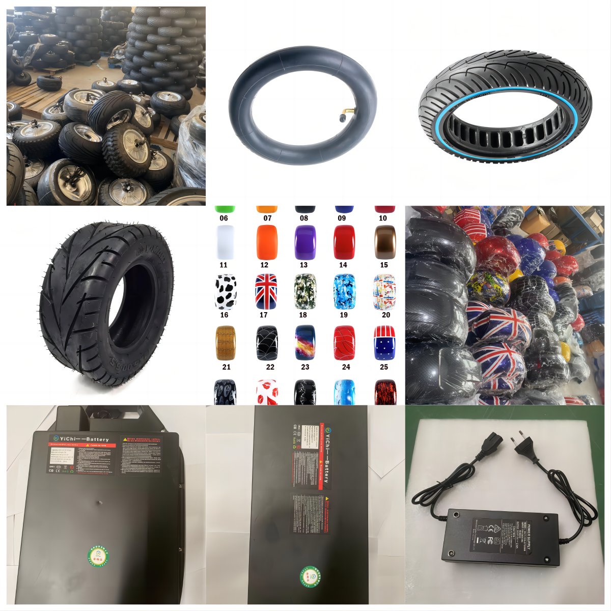 Battery Led Lights Fat Tire Wheel Inner Tube Electric Scooter Parts And Accessories For Scooter Citycoco Trike Motorcycle Repair