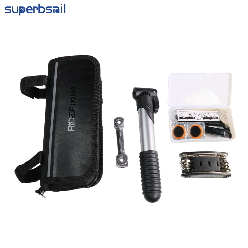 Superbsail Bike Tire Repair Tool Set With Pump And Tire Patch Mountain Tire Repair Tool Set