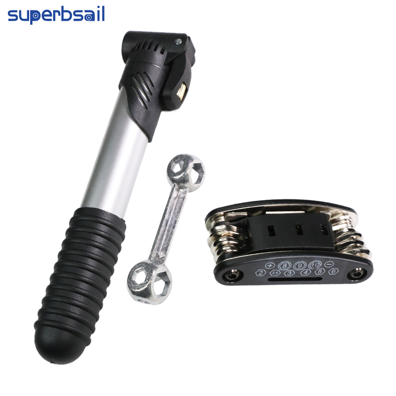 Superbsail Bike Tire Repair Tool Set With Pump And Tire Patch Mountain Tire Repair Tool Set
