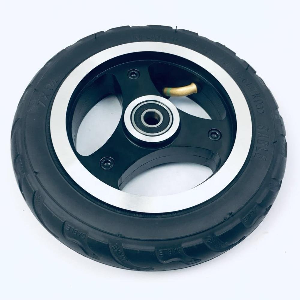 7 inch electric scooter wheel rubber air wheel and plastic hub for kid skate