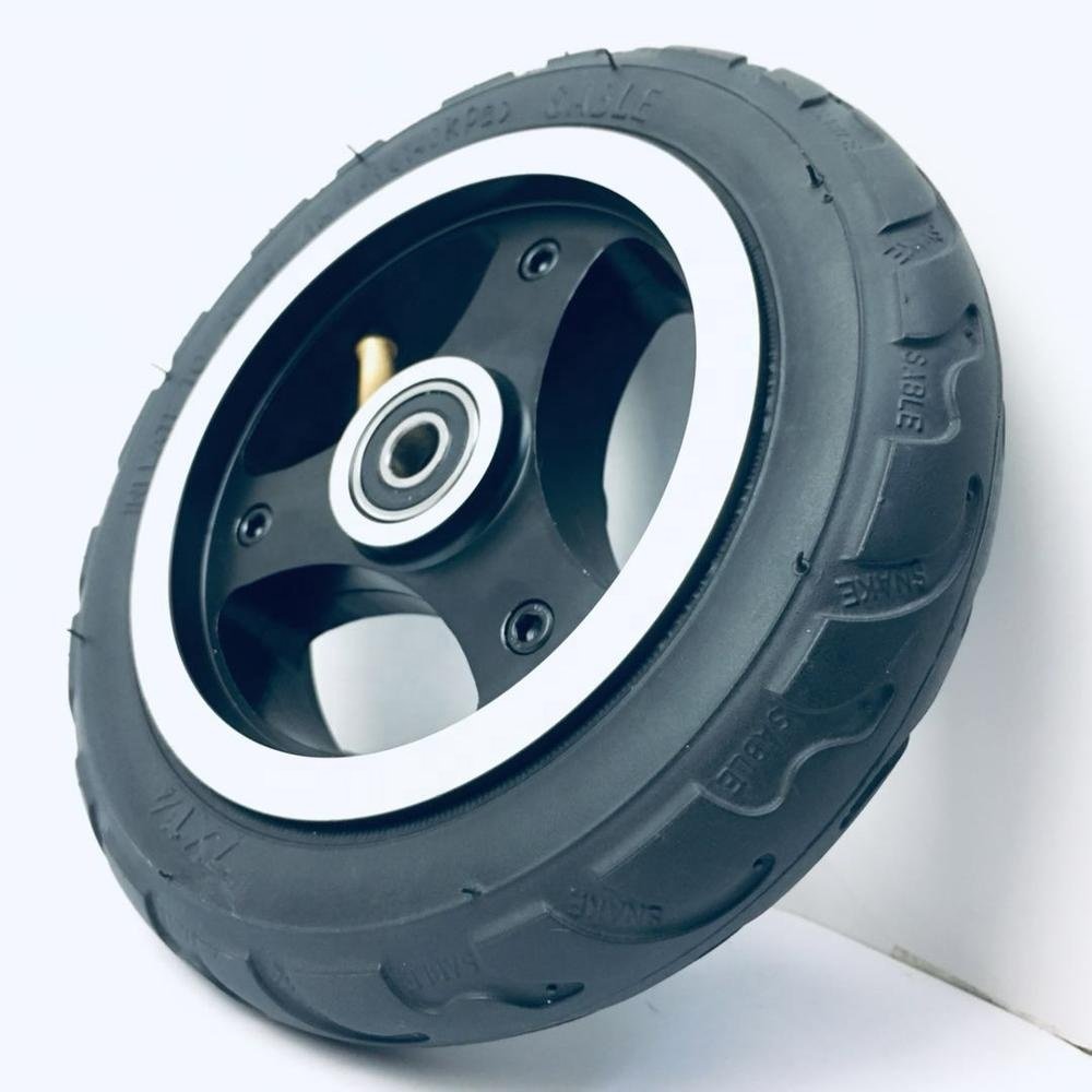 7 inch electric scooter wheel rubber air wheel and plastic hub for kid skate