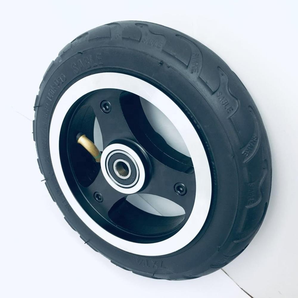 7 inch electric scooter wheel rubber air wheel and plastic hub for kid skate
