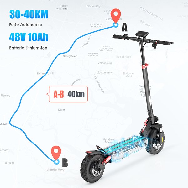 EU warehouse 800W off road iScooter iX3 e scooter electric 10 inch Shock Absorbers Electric Scooter for adult