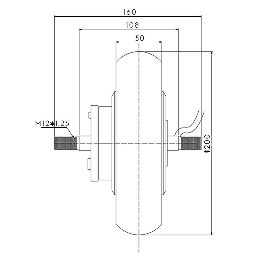 350W Electric Scooter Hub Wheel Motor with 8-Inch Brushless Toothless Drum Brake 24V 36V 48V Scooters