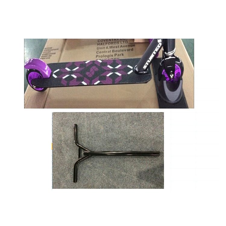 Two wheel stunt scooter bar and kick scooter deck parts