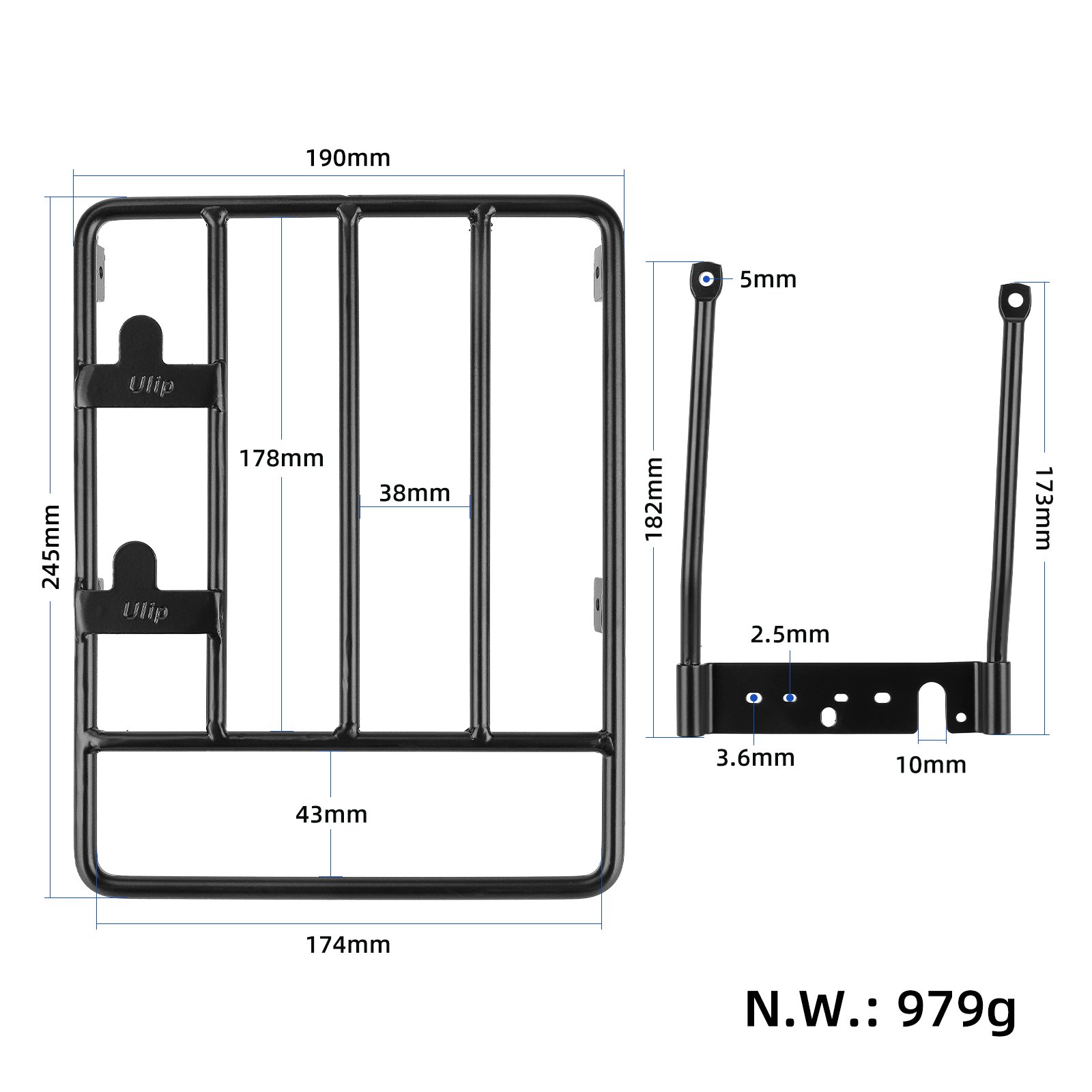 EU Warehouse Electric Scooters Folded Rear Storage Shelf For Ninebot Max G30 Scooter Accessories Thicken Steel Rack Parts