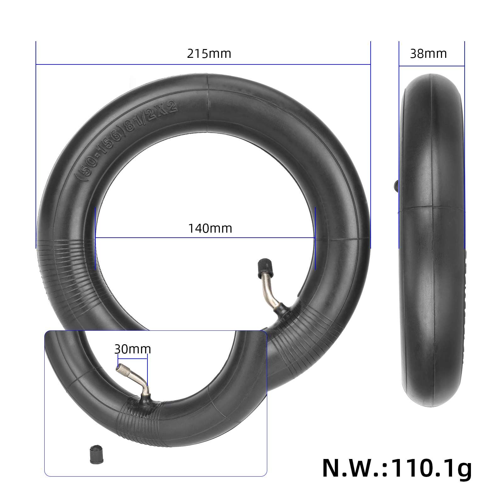 8.5 Inch Inner Tube With 45 Degree Outward Bent Valve 8 1/2x2 Thickened Inner Tyre For Xiaomi Electric Scooter Repairment Parts