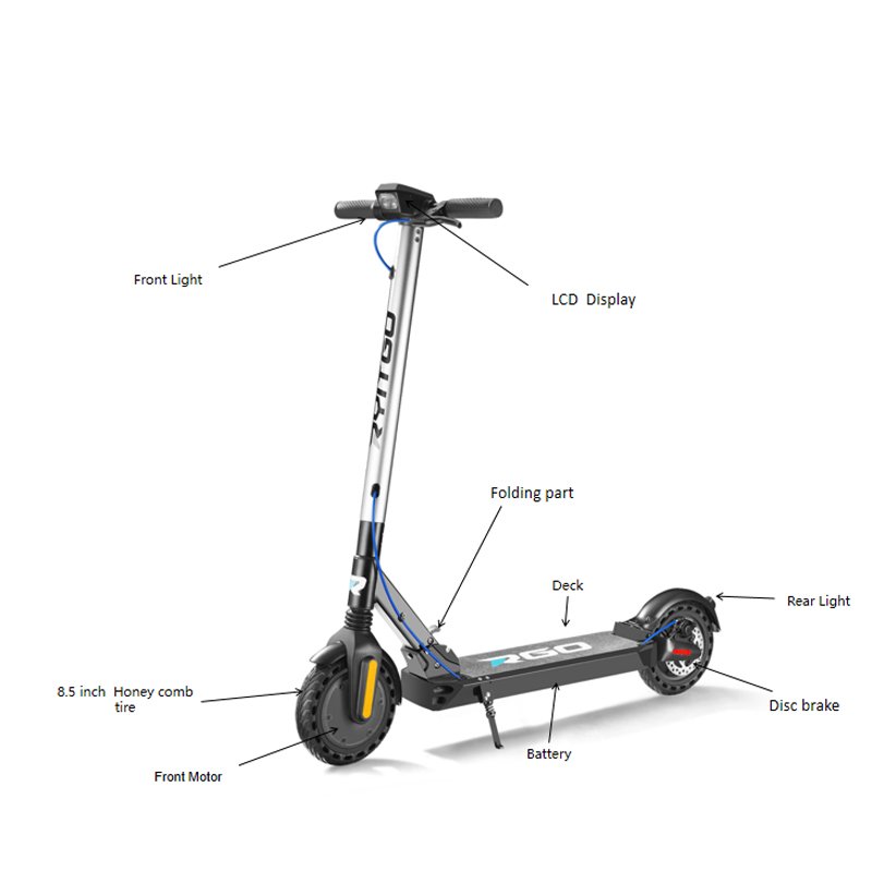 Premium OEM Factory Folding Electric Scooters 350W Wholesale LED Display Disc Brake Electric Scooters