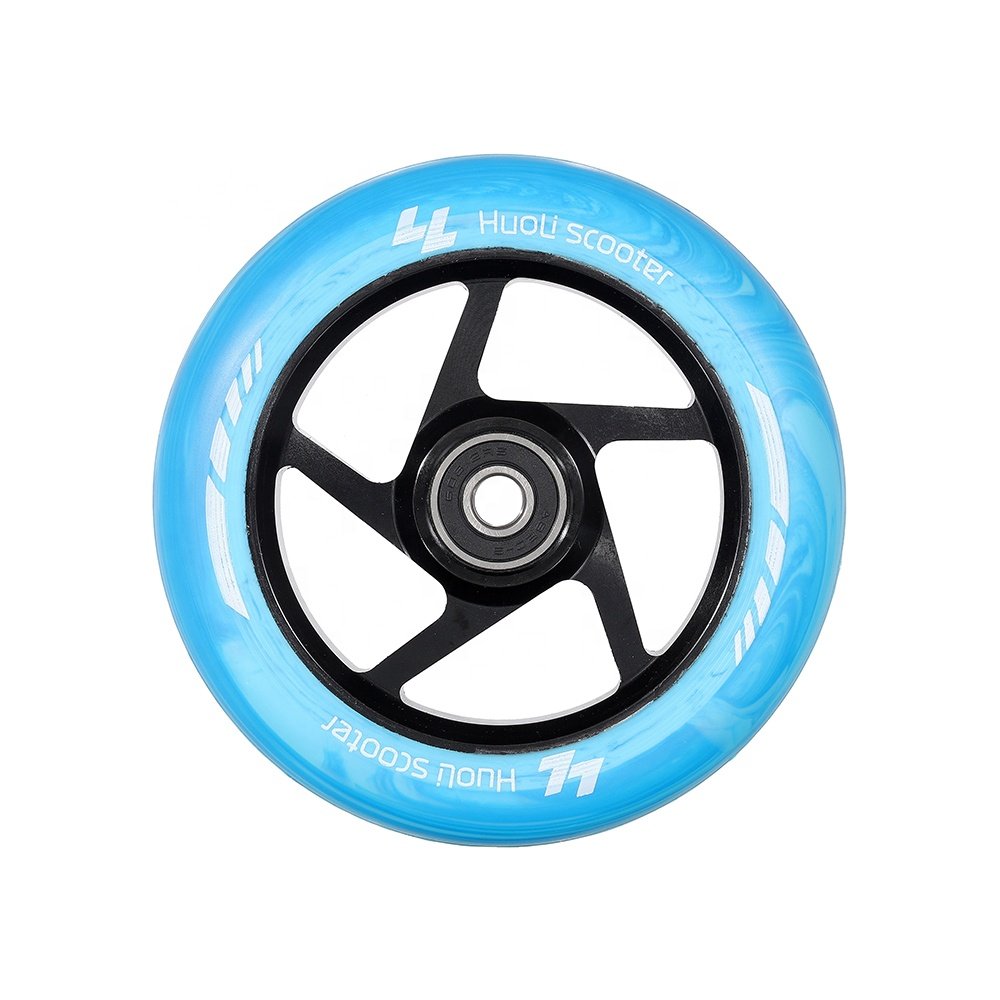 Huoli Pro Stunt Scooter Wheels 110mm 120mm 130mm Wheels Abec-9 Bearing Aluminum Alloy Core Transparent Color Scooter Wheel
