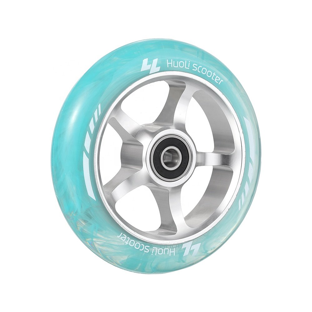Huoli Pro Stunt Scooter Wheels 110mm 120mm 130mm Wheels Abec-9 Bearing Aluminum Alloy Core Transparent Color Scooter Wheel