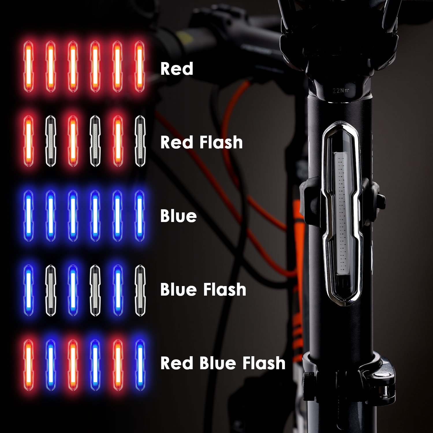 USB Rechargeable LED Bicycle Bike Scooter Rear Front Lights Water-proof Taillight Rear Lights Bicycle Parts
