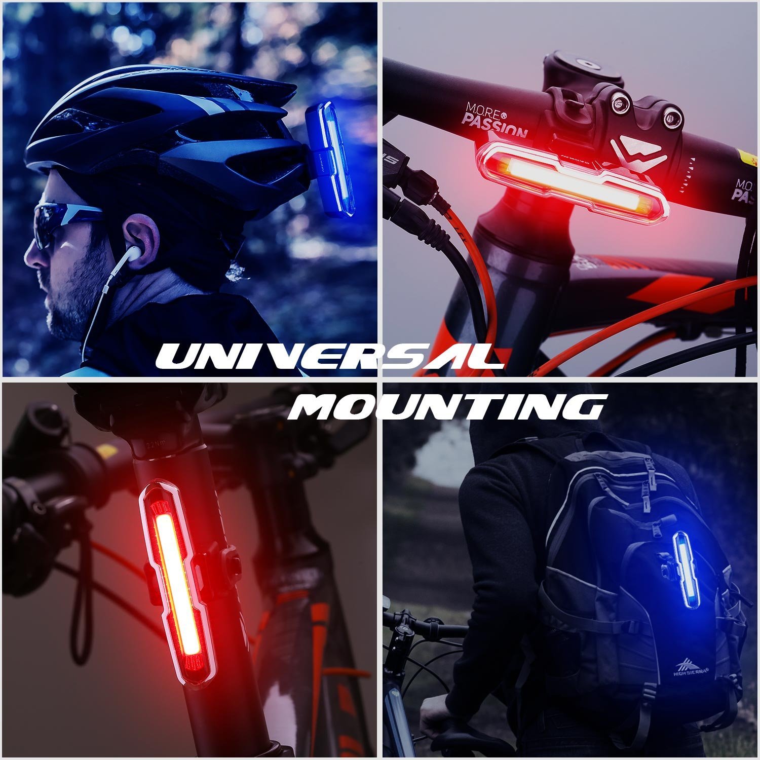 USB Rechargeable LED Bicycle Bike Scooter Rear Front Lights Water-proof Taillight Rear Lights Bicycle Parts