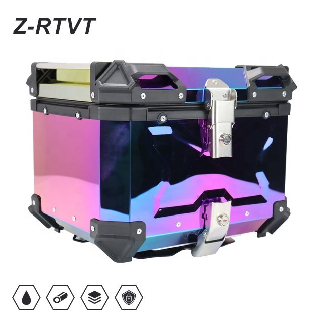 motorcycle colorful plating stainless steel tail box Maxi-Scooter motor motorbike trunk case baggage luggage accessories parts