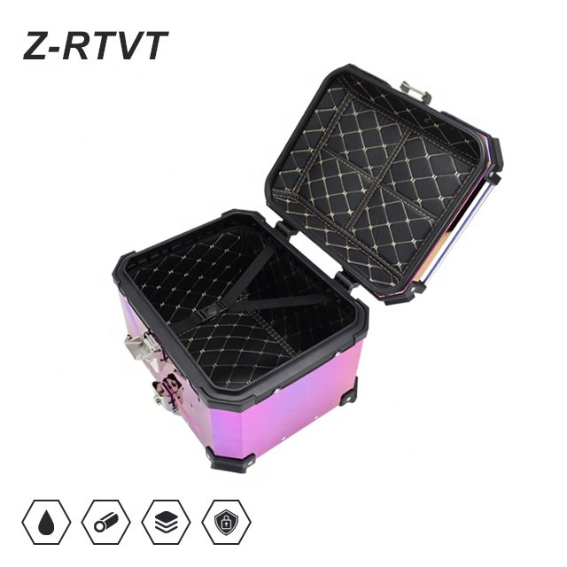 motorcycle colorful plating stainless steel tail box Maxi-Scooter motor motorbike trunk case baggage luggage accessories parts