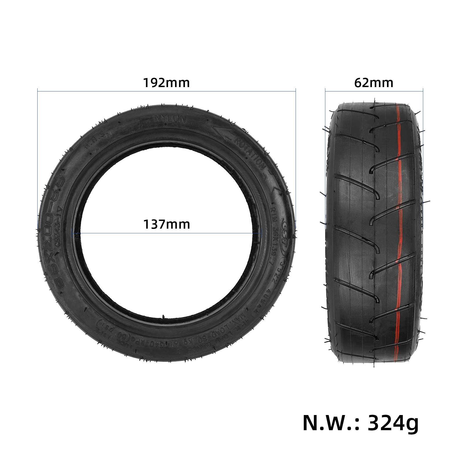 8.5 Inch Tire 8 1/2x2 (50-139) Inner Tube and Outer Tyres For Lnokim Light V2 Scooter CST 8.5x2.0-5.5 Inner Tube+Outer Tire Set
