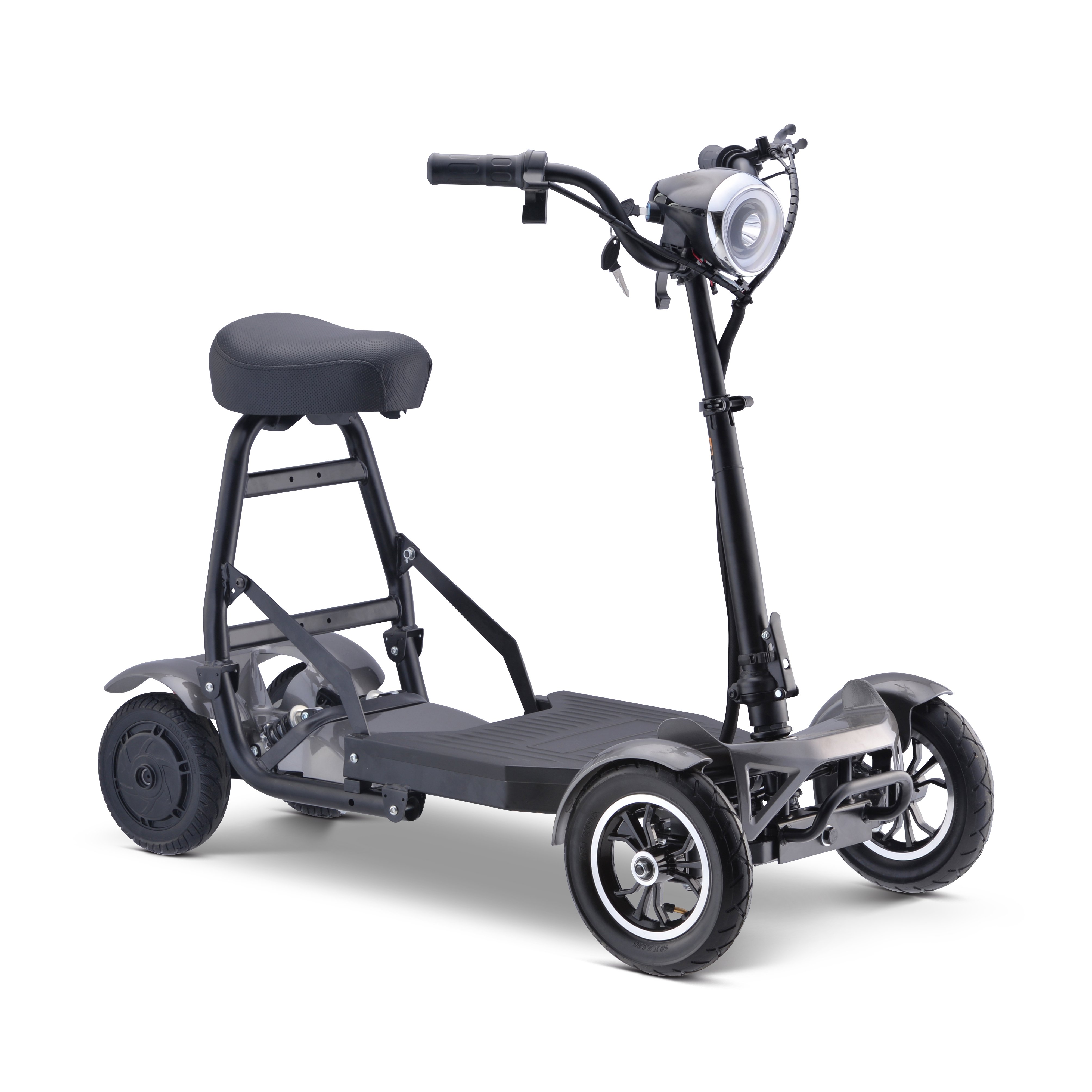 4 Wheel Portable Leather Seat Electric Scooter 36V 350W Motor Power Safety Designed for Elderly Folding Mobility Scooter