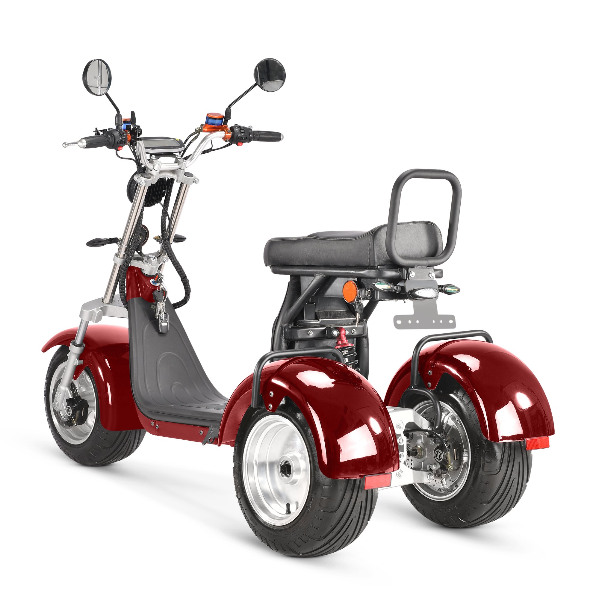  4000w 60v55ah battery fat tire swing three wheel electric motorcycle scooter