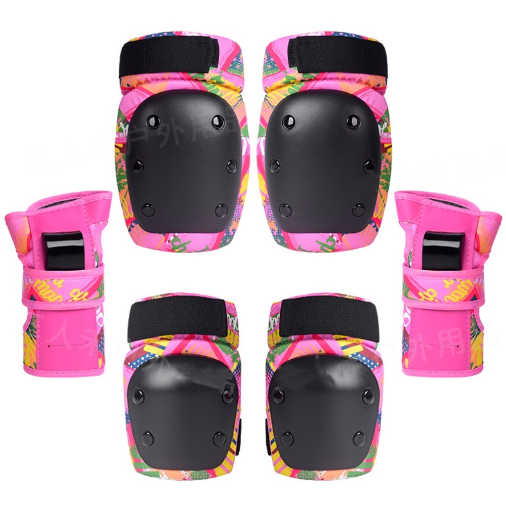 Pink Protective Gear Protections with Knee pad Elbow Wrist pads with Custom Logo for skateboard bike scooter Adults Kids